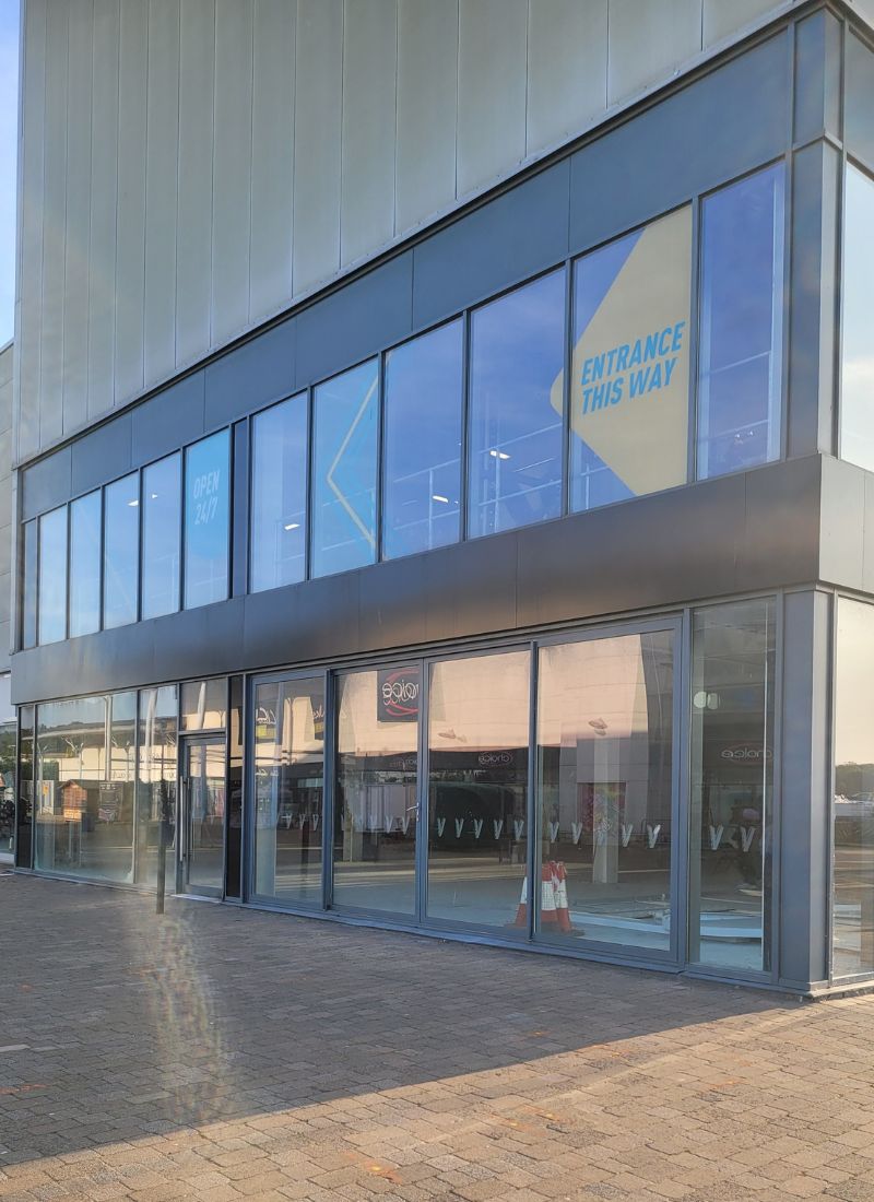 Multi-storey curtain wall covering entire building façade Scotland