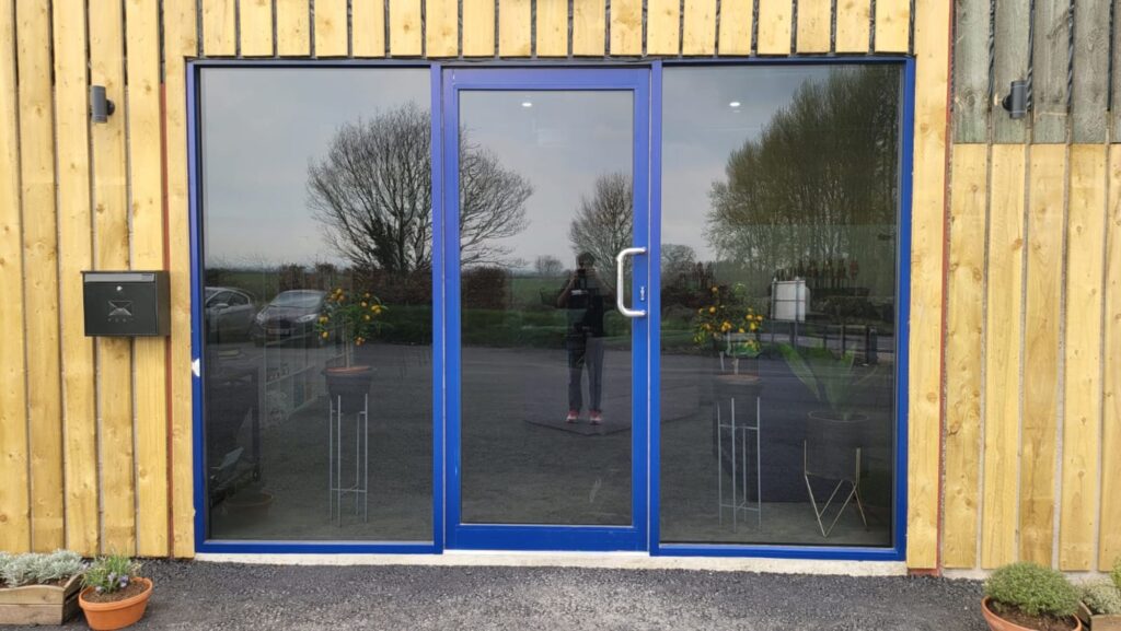 Aluminium shopfront installation in Scotland for commercial stores